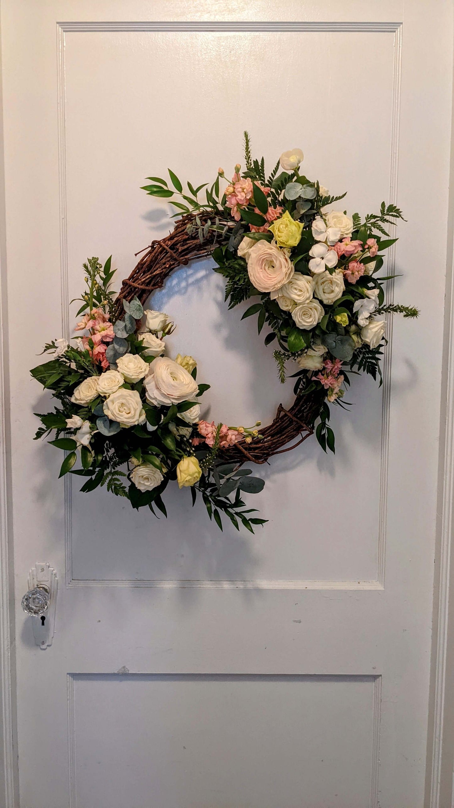 Grapevine Wreath
This grapevine wreath is made foam free with compostable Agrawool. Order for a beautiful door decoration or to pay tribute to a loved one. Available as half wreath coverage, or whole wreath coverage.Please include flower and color preferences. Some flowers may not be available for same day orders.
Funeral
FloralsbyHeidiCatherine