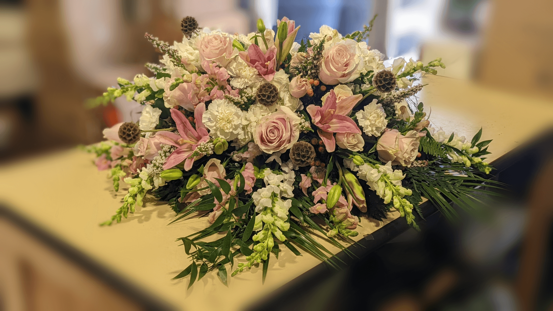 Casket Spray
A Casket Spray to honor your loved one. Please include desired colors and flowers and I will design you a beautiful tribute. Sprays will be made with Biodegradable mechanics.Some flowers or colors may not be available for same day orders.
Funeral
FloralsbyHeidiCatherine